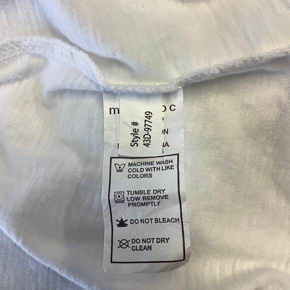 Mododoc Size Large White 3/4 Sleeve Twist Trim Top V Neck Minimalist OS19-17 - Picture 6 of 7